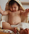Baby-Badecape und Waschlappen mit Obstmotiv MARSHMALLOW/ BOUDOR/ MULTICO