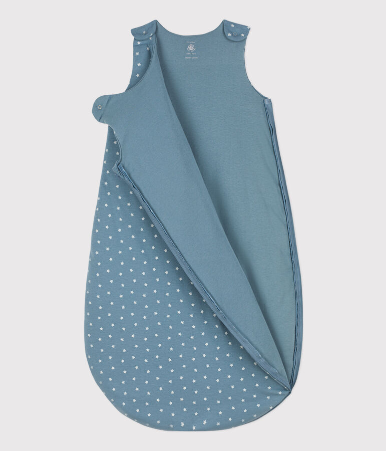 Babyschlafsack aus Baumwolle mit Sternenmotiv blau/naturfarben