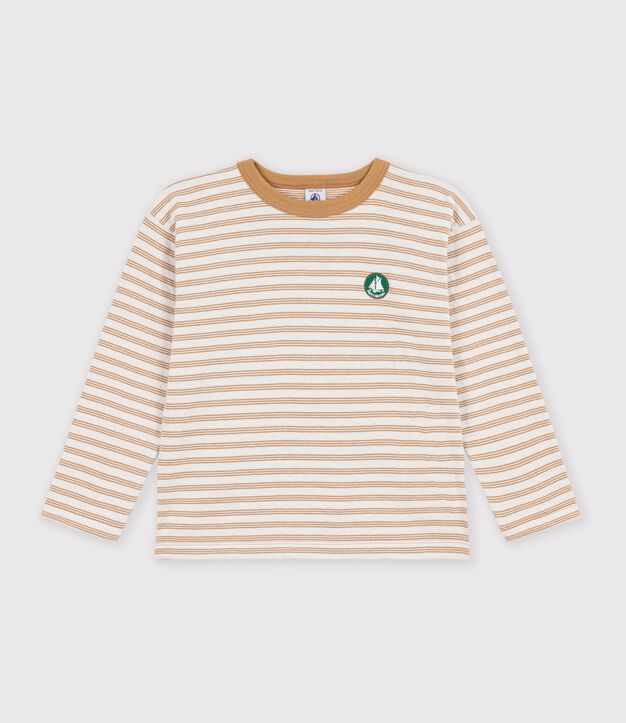 Lang&auml;rmeliges Kinder-T-Shirt mit Streifen beige/naturfarben/beige