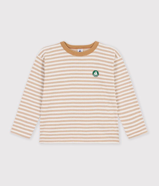 Lang&auml;rmeliges Kinder-T-Shirt mit Streifen beige/naturfarben/beige