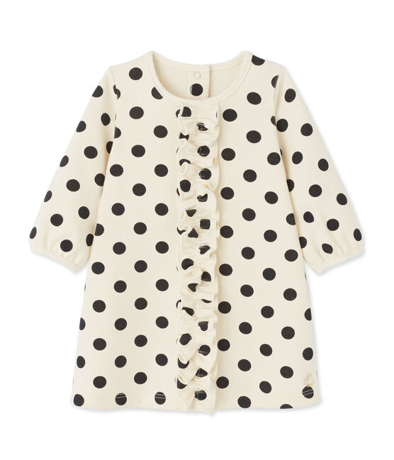 Robe bébé fille à pois beige COQUILLE/grau CAPECOD