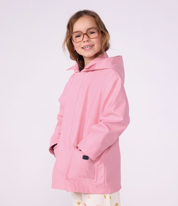 Ikonische Kinder-Regenjacke einfarbig rosa