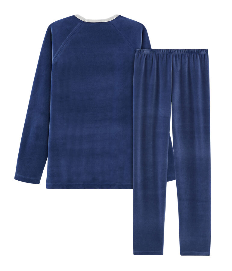 Kinderpyjama aus Nicki f&uuml;r Jungen blau/blau