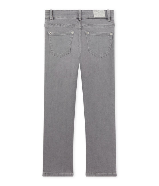 Mädchen-Röhrenhose aus Stretch-Denim grau Gris