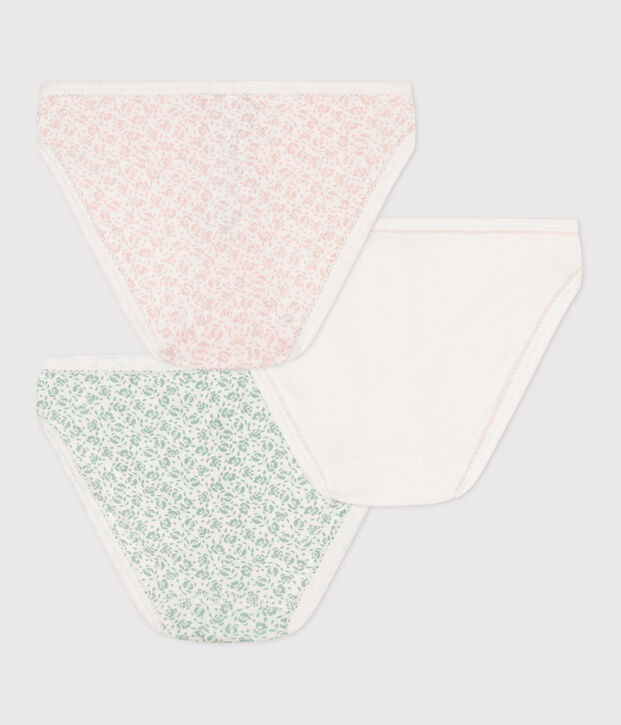 3er-Set Kinder-Slips aus Baumwolle mit Blumenmotiv vielfarbig