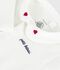 Body aus unifarbener Baumwolle mit besticktem Kragen weiss/rot