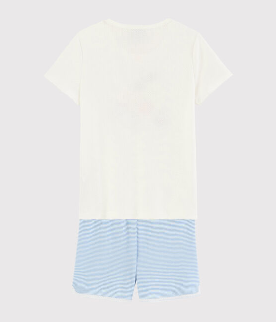 Kinder-Krzpyjama aus Baumwolle mit Obstmuster für Mädchen weiss MARSHMALLOW/weiss MULTICO