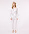 Damen-Pyjama aus Baumwolle mit Herzmotiv weiss MARSHMALLOW/weiss MULTICO