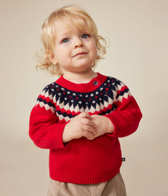 Baby-Strickpullover mit Wollanteil rot STOP/ MULTICO