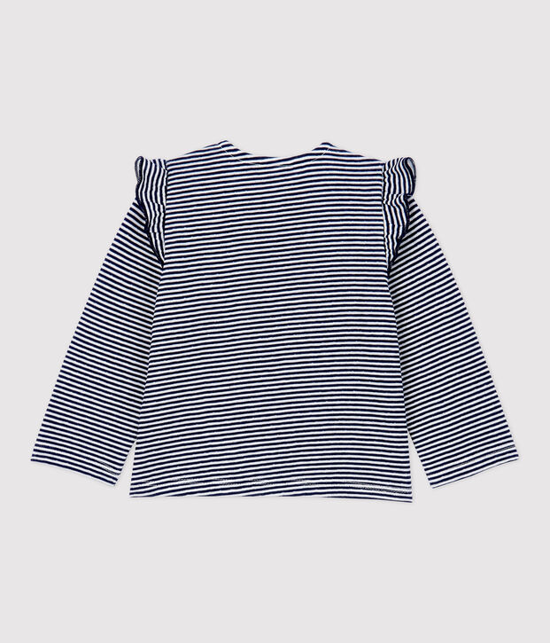 Baby-Cardigan aus Baumwolle blau/weiss