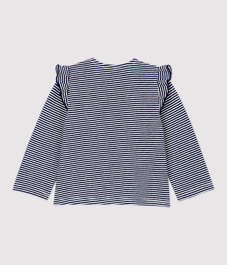 Baby-Cardigan aus Baumwolle blau/weiss