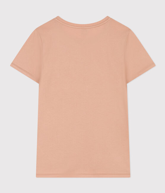 Damen-T-Shirt LE DROIT aus Baumwolle mit Rundhalsausschnitt beige VINTAGE