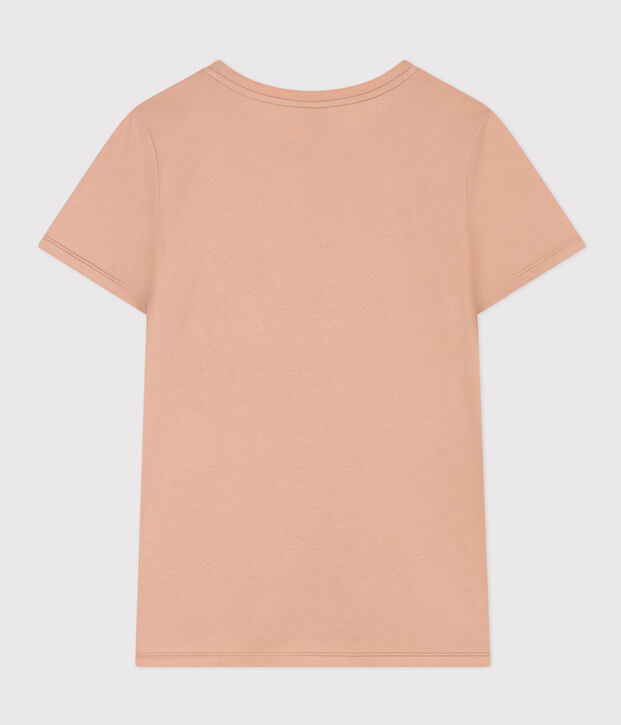 Damen-T-Shirt LE DROIT aus Baumwolle mit Rundhalsausschnitt beige