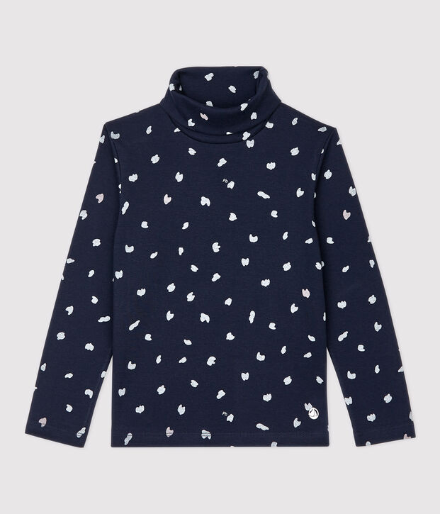 Kinder-Unterziehpullover aus Baumwolle f&uuml;r M&auml;dchen blau/vielfarbig