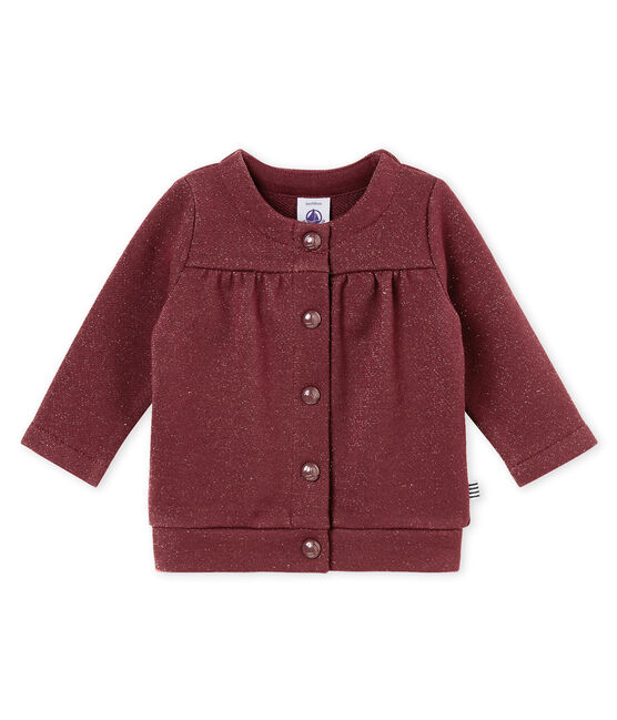 Glitzernder Baby MädchenCardigan aus Molton rot OGRE/gelb DORE