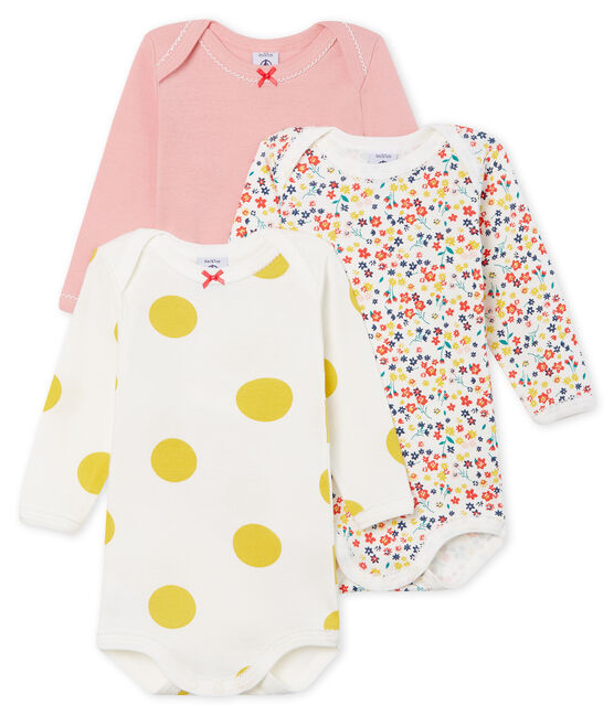 Trio langärmelige Baby-Bodys für Mädchen variante 1
