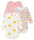 Trio langärmelige Baby-Bodys für Mädchen