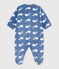 Baby Overall-Pyjama aus Fleece mit Walmotiv blau/weiss