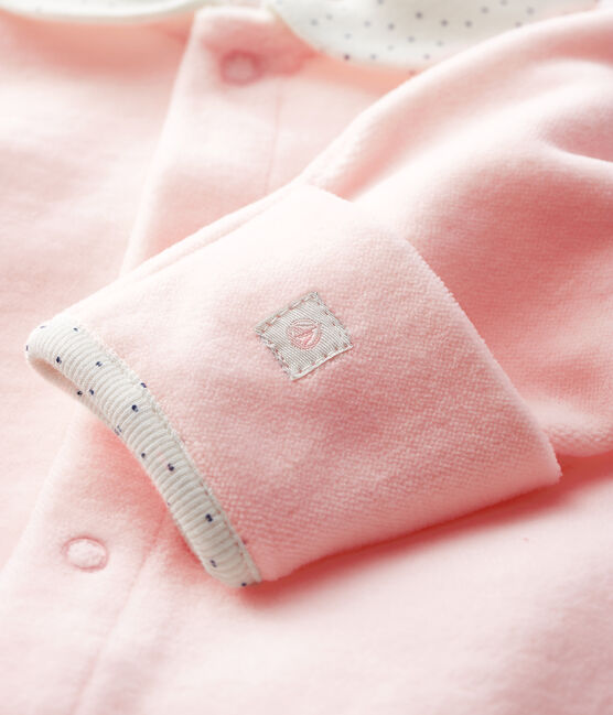 Rosa Baby-Strampler aus Nicki mit Kragen für Mädchen rosa FLEUR