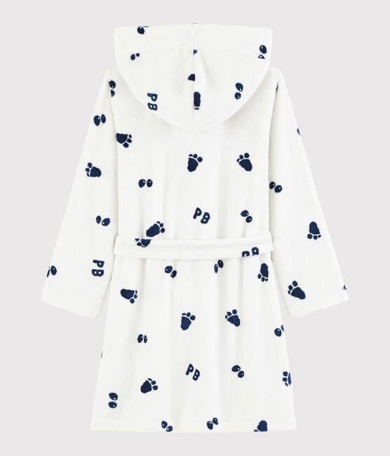 Fleece-Morgenmantel für Jungen weiss MARSHMALLOW/blau MEDIEVAL