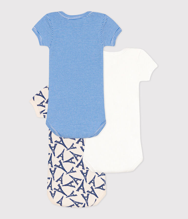 3er-Set kurz&auml;rmelige Bodys aus Baumwolle mit Paris-Motiv f&uuml;r Babys vielfarbig