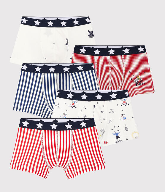 Set mit 5 Boxershorts mit festlichem Aufdruck für kleine Jungen variante 1