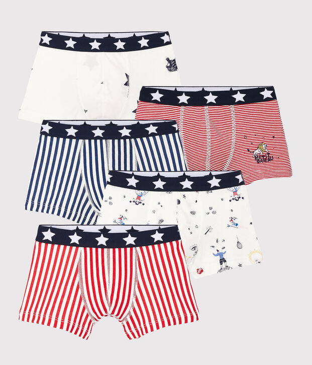 Set mit 5 Boxershorts mit festlichem Aufdruck f&uuml;r kleine Jungen vielfarbig
