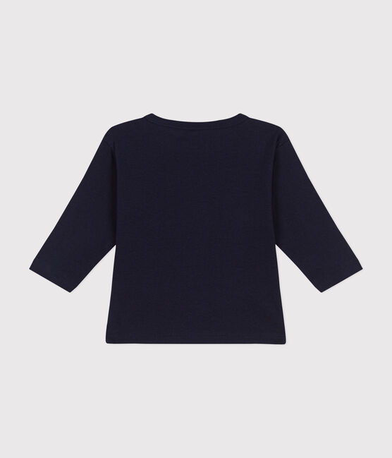 Langärmeliges Baby-T-Shirt aus Baumwolle blau SMOKING