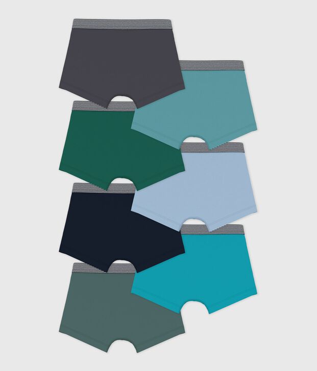 Set Kinder-Boxershorts aus einfarbiger Baumwolle vielfarbig