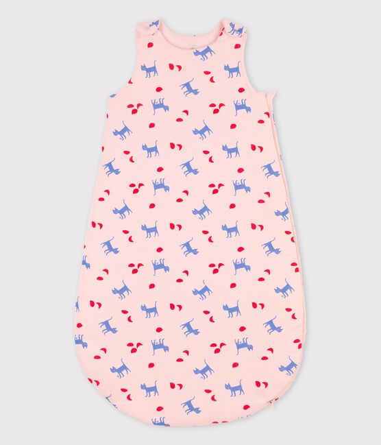 Bedruckter Babyschlafsack aus Baumwolle rosa MINOIS/weiss MULTICO