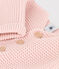 Baby-Cardigan kraus rechts gestrickt aus Baumwolle rosa SALINE