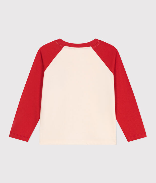 Lang&auml;rmeliges Kinder-T-Shirt aus Baumwolle im Colorblock rot/rot