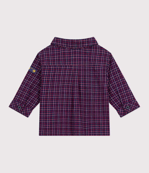 Baby-Hemd aus Flanell mit Karomuster blau/vielfarbig