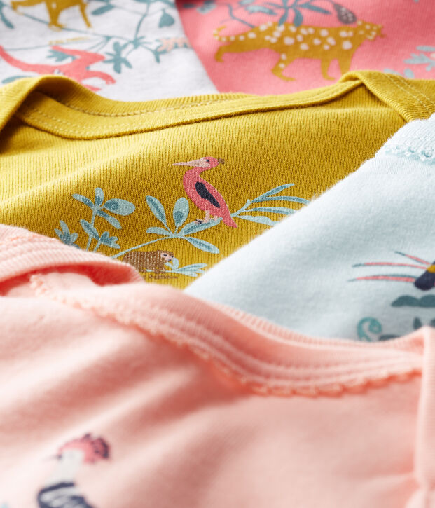 5er-Set kurz&auml;rmelige Baby-Bodys f&uuml;r M&auml;dchen vielfarbig