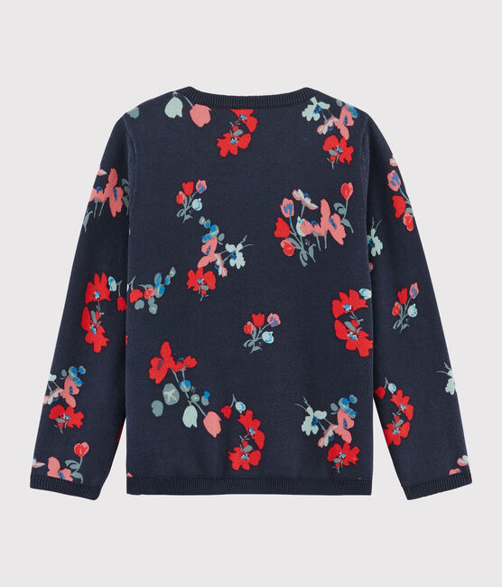 Kinderpullover aus Baumwolle für Mädchen blau SMOKING/weiss MULTICO