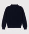 Damenpullover aus Baumwolle mit Patentmuster blau SMOKING