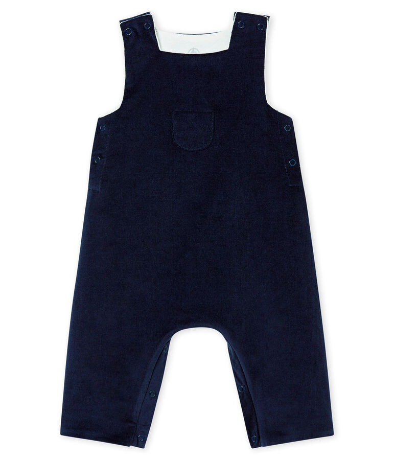 Baby Jungen Latzhose aus feinem Nicki blau