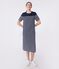 Langes Damen-Kleid aus Baumwolle mit Streifen blau SMOKING/weiss MARSHMALLOW