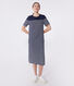 Langes Damen-Kleid aus Baumwolle mit Streifen