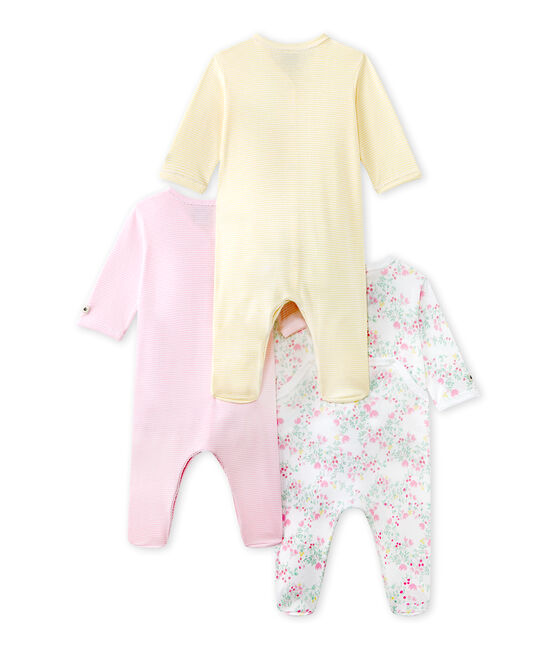 Baby-Mädchen-Strampler im 3er-Set weiss LOT