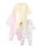 Baby-Mädchen-Strampler im 3er-Set weiss LOT