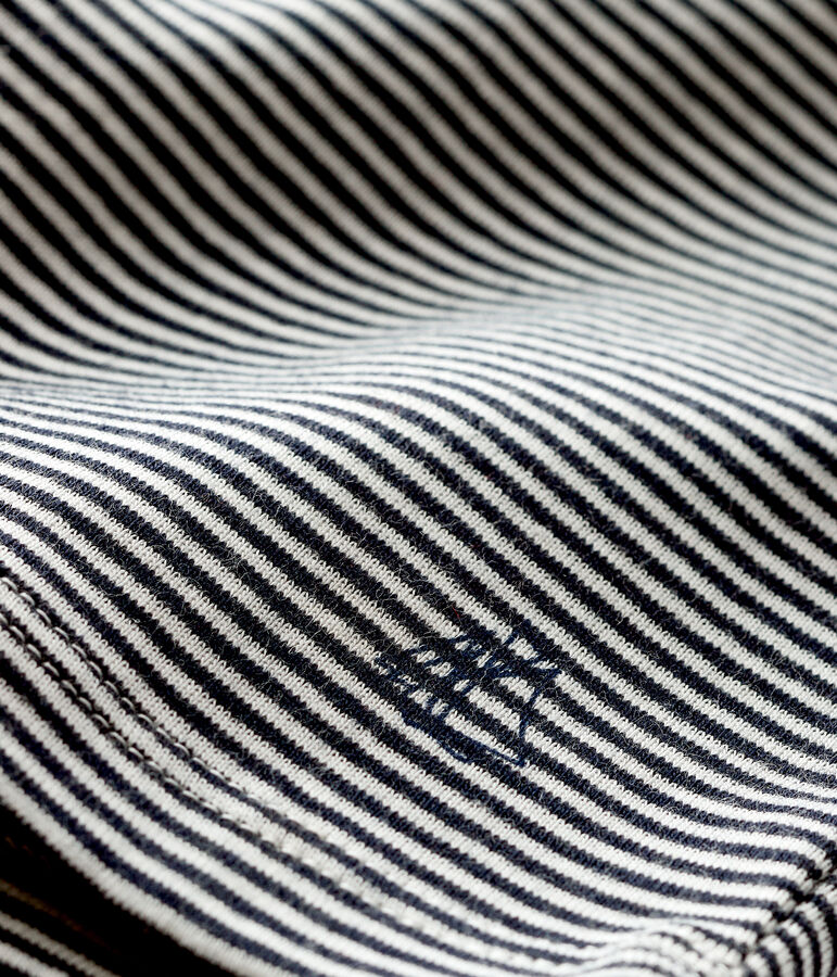 Baby-T-Shirt mit Ringelmuster f&uuml;r Jungen blau SMOKING/weiss MARSHMALLOW