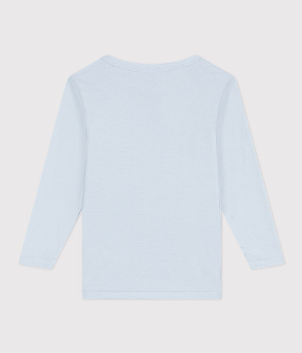 Lang&auml;rmeliges T-Shirt aus Baumwolle. blau