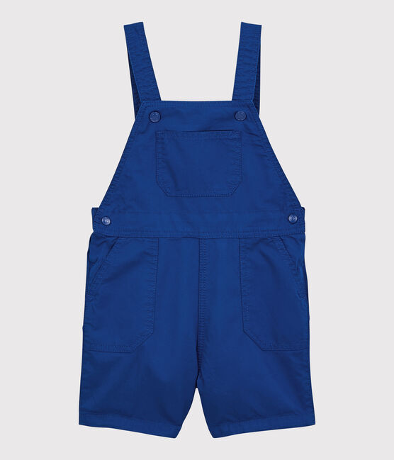 Kurze Baby-Latzhose aus Sergestoff für Jungen blau SURF