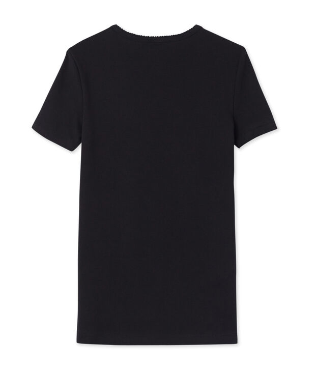 Einfarbiges kurzarm-t-shirt damen schwarz
