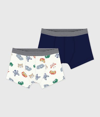 Set Kinder-Boxershorts aus Baumwolle mit Tiergesichtern