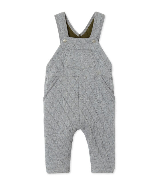 Gesteppte Baby-Jungen-Latzhose aus gedoppeltem Jersey grau SUBWAY CHINE