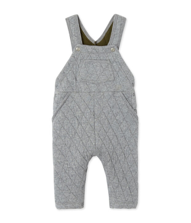 Gesteppte Baby-Jungen-Latzhose aus gedoppeltem Jersey grau