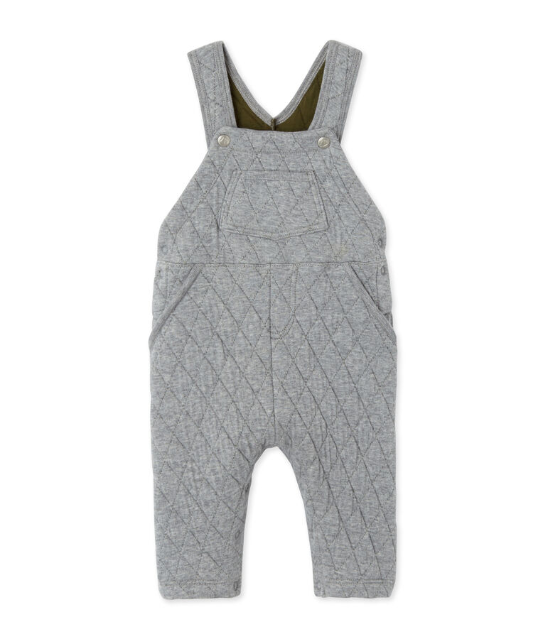 Gesteppte Baby-Jungen-Latzhose aus gedoppeltem Jersey grau