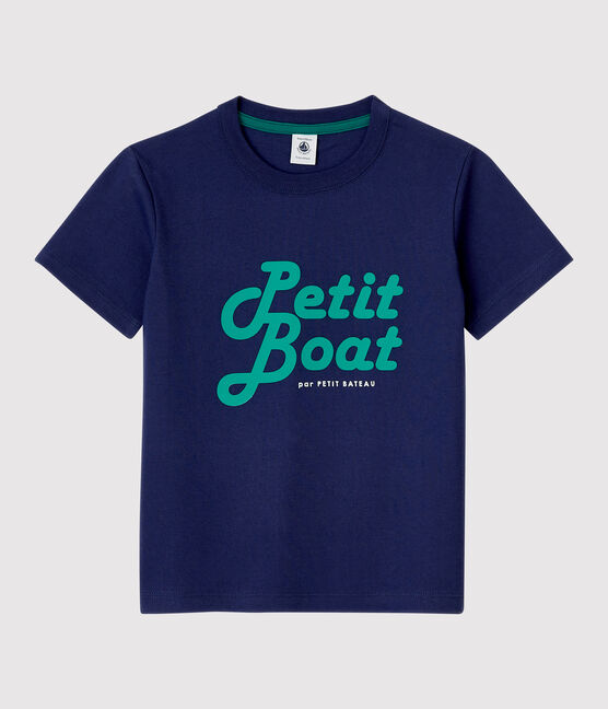 Kurzärmeliges T-Shirt aus Baumwolle für Jungen blau MEDIEVAL